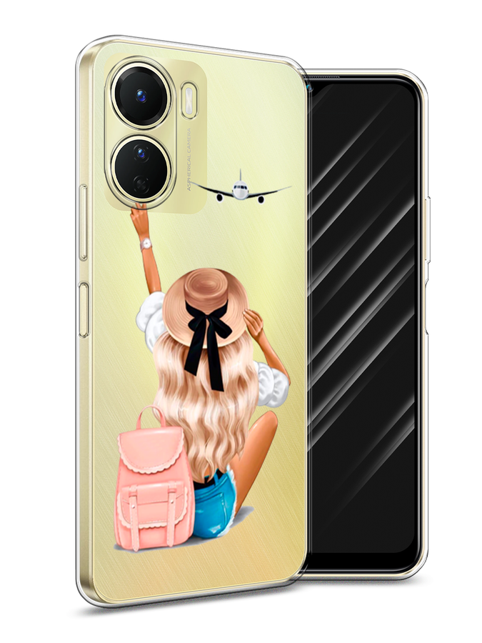 

Чехол Awog на Vivo Y16 "Автостопом самолетом", Бежевый;белый, 267850-7