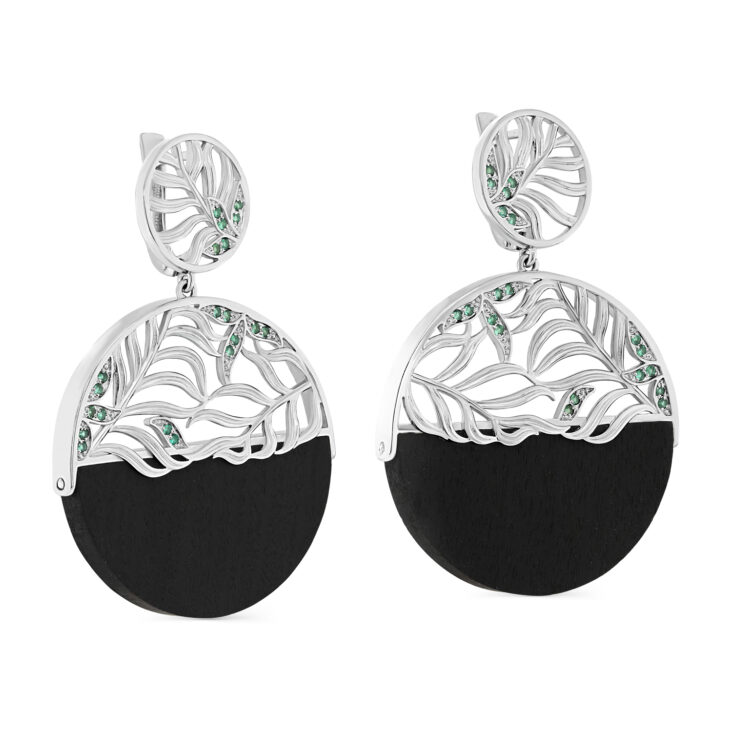 

Серьги подвески из серебра TEO MAORI 812-566-80000, дерево/фианит, 812-566-80000