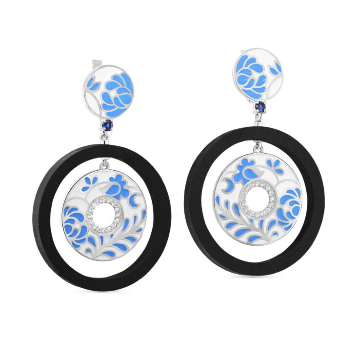 

Серьги подвески из серебра TEO MAORI 82-198-80001, дерево/фианит, 82-198-80001