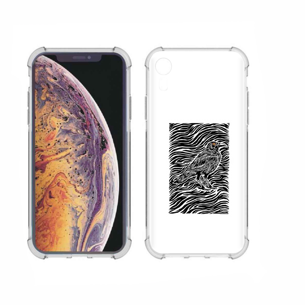 

Чехол MyPads Tocco для Apple iPhone XR ворон в абстракции, Прозрачный, Tocco