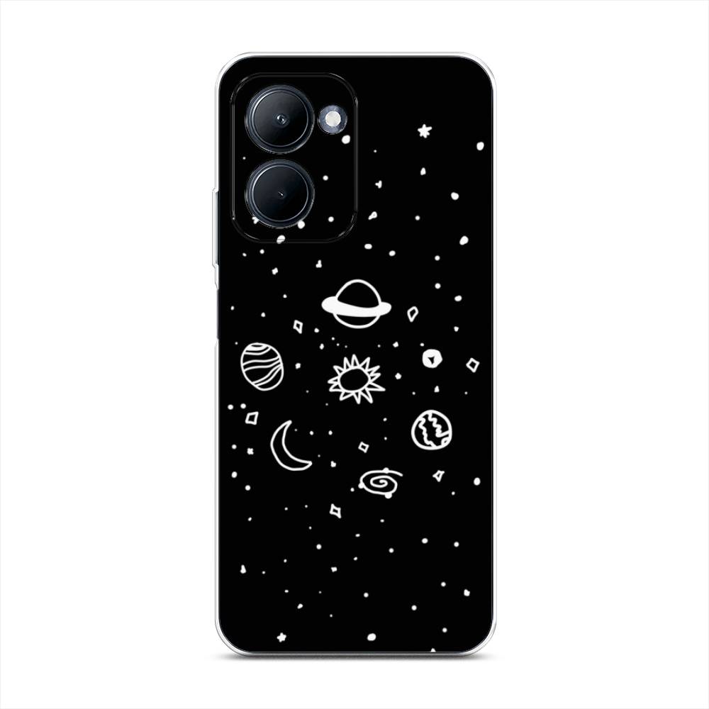 

Чехол для Realme C33 "Дудл солнечной системы", Бежевый;серый, 2511350-2