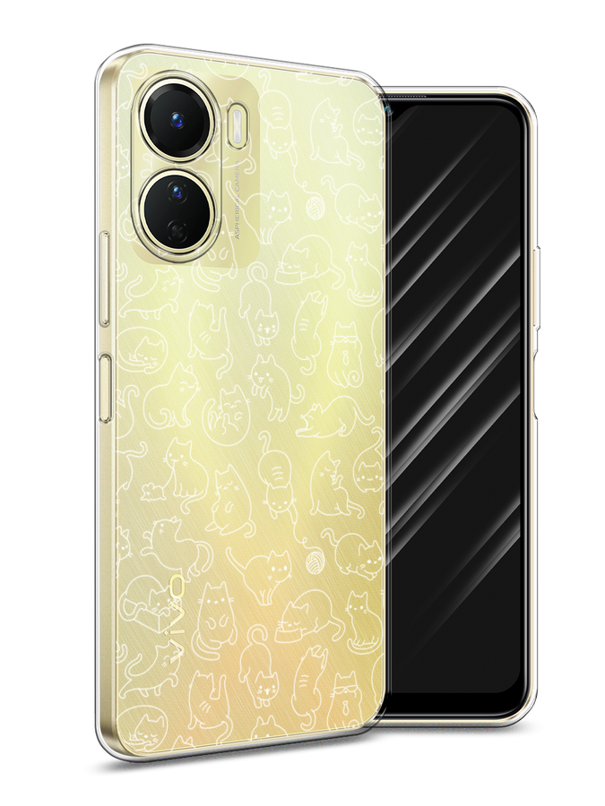 

Чехол Awog на Vivo Y16 "Шкодливые котики", Прозрачный;бежевый, 267850-2