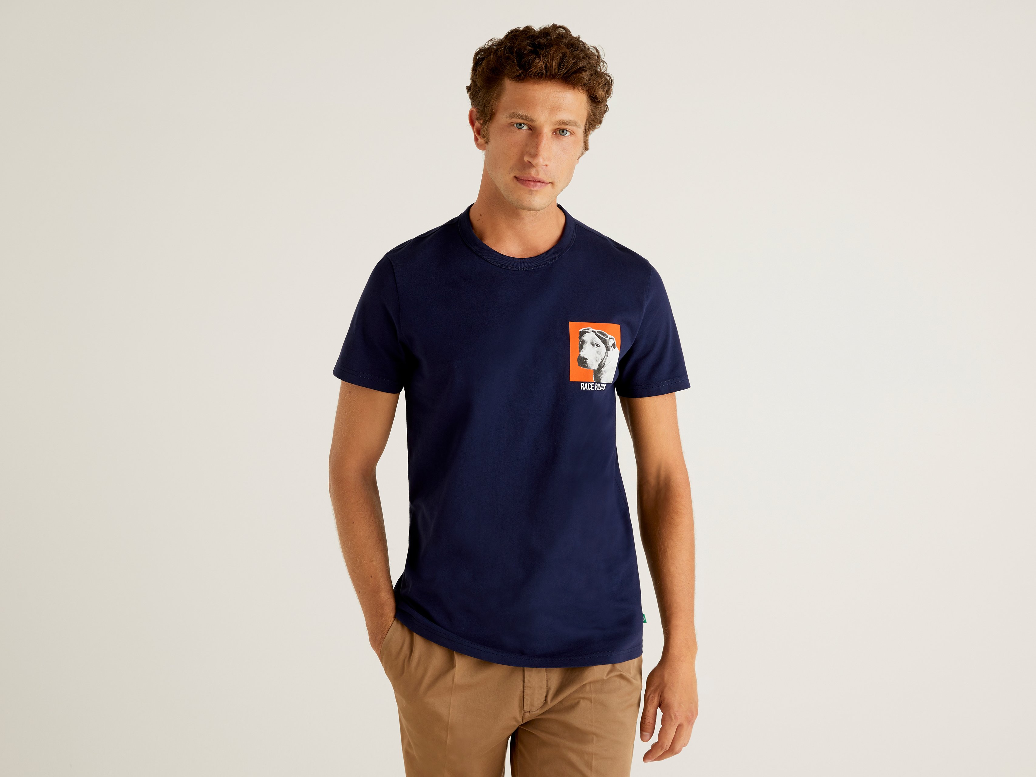 

Футболка мужская United Colors of Benetton 21A_3MI5J1AI6 синяя M, 21A_3MI5J1AI6