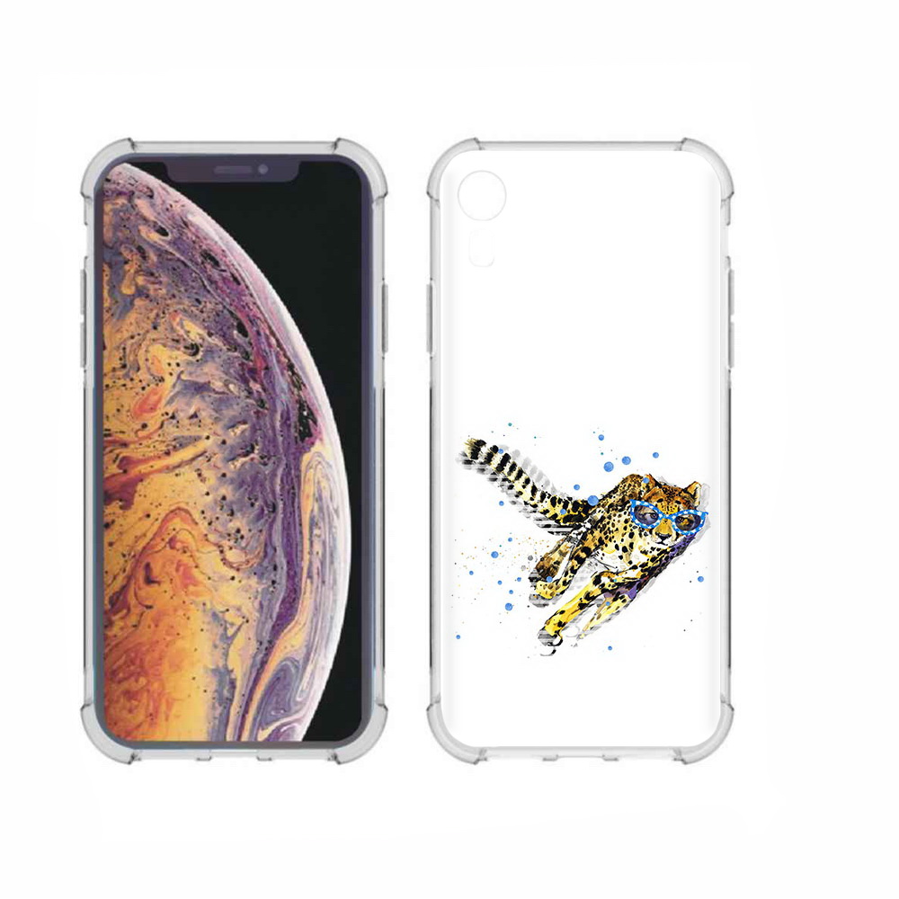 

Чехол MyPads Tocco для Apple iPhone XR гепард в очках, Прозрачный, Tocco