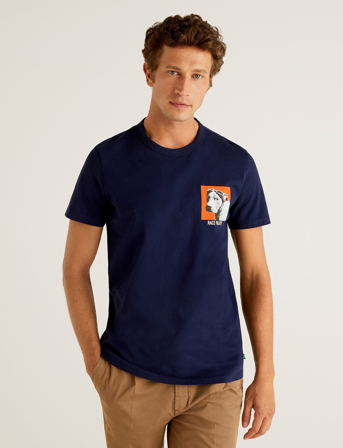 

Футболка мужская United Colors of Benetton 21A_3MI5J1AI6 синяя XL