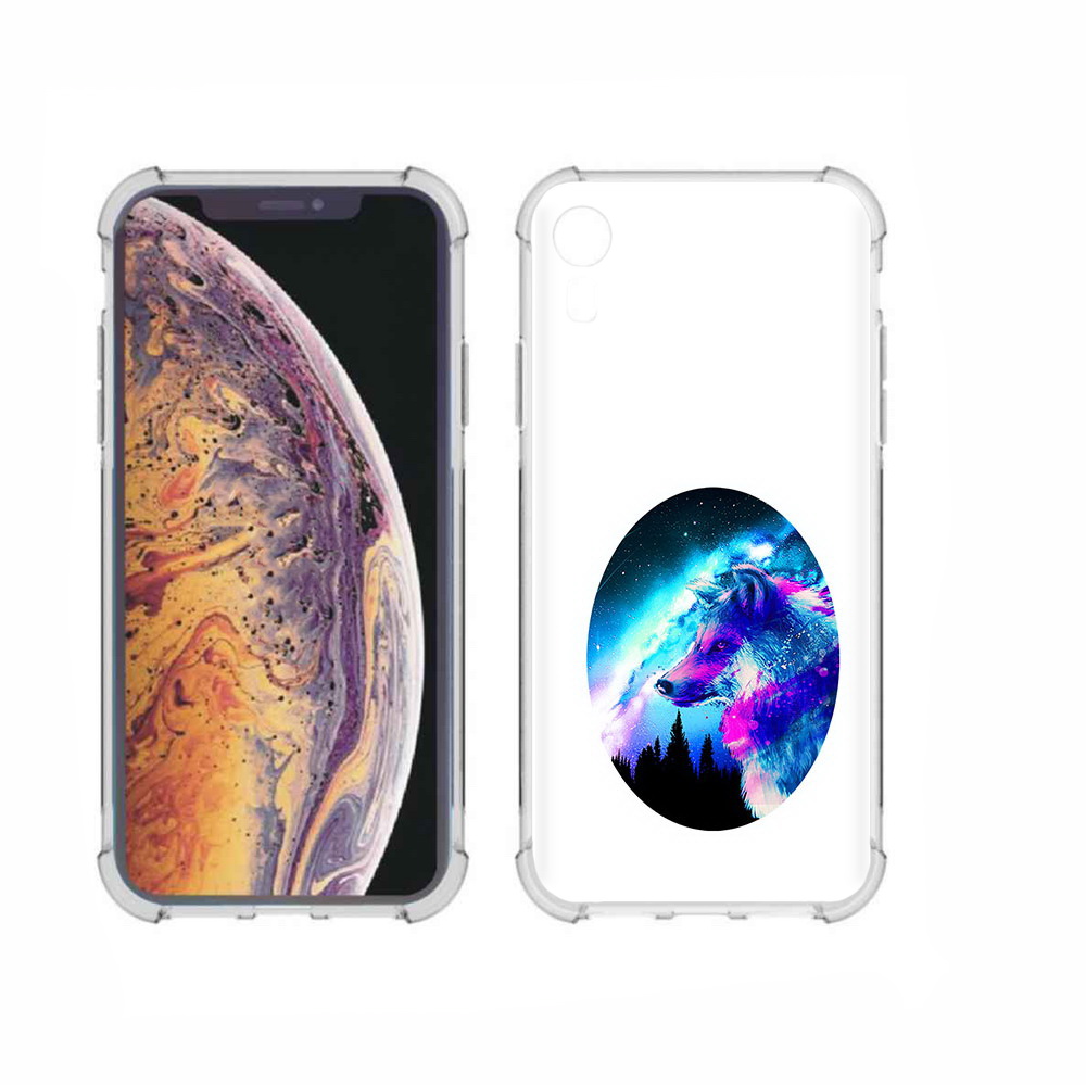 

Чехол MyPads Tocco для Apple iPhone XR голубой волк, Прозрачный, Tocco