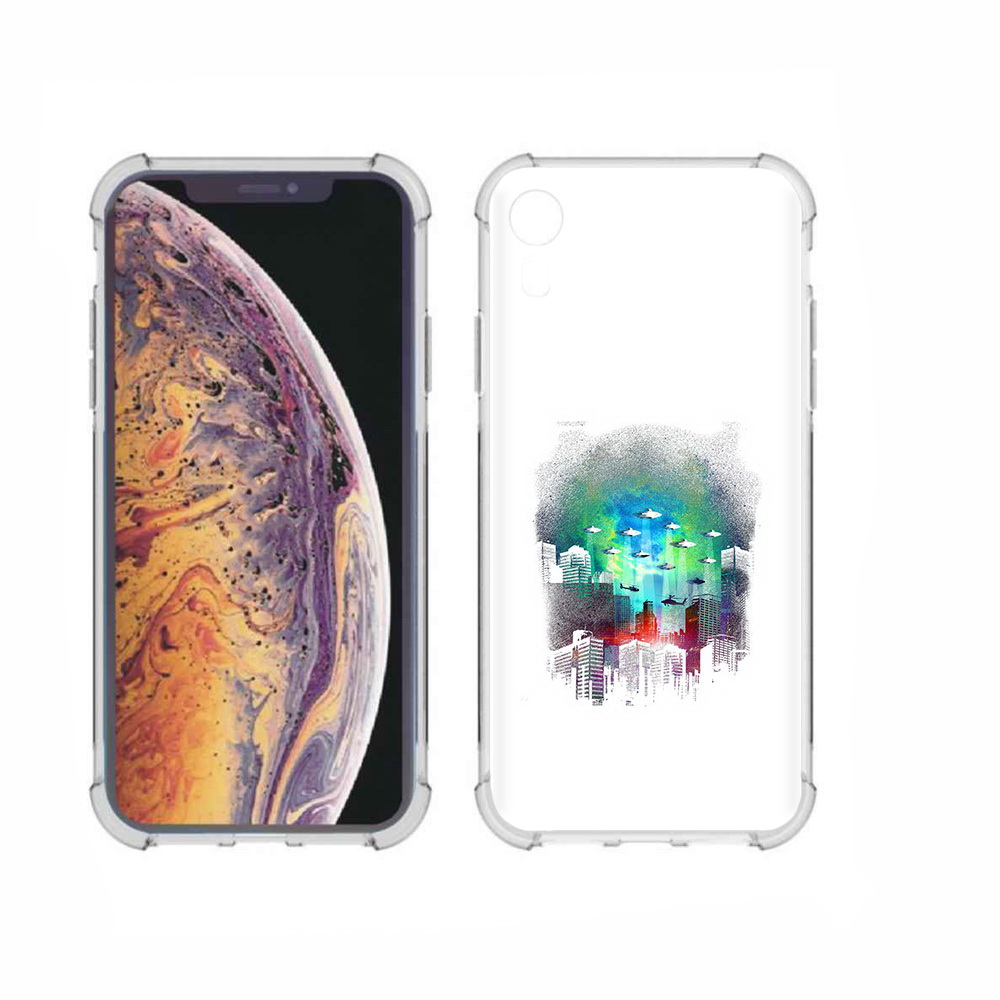 

Чехол MyPads Tocco для Apple iPhone XR город в свечении, Прозрачный, Tocco