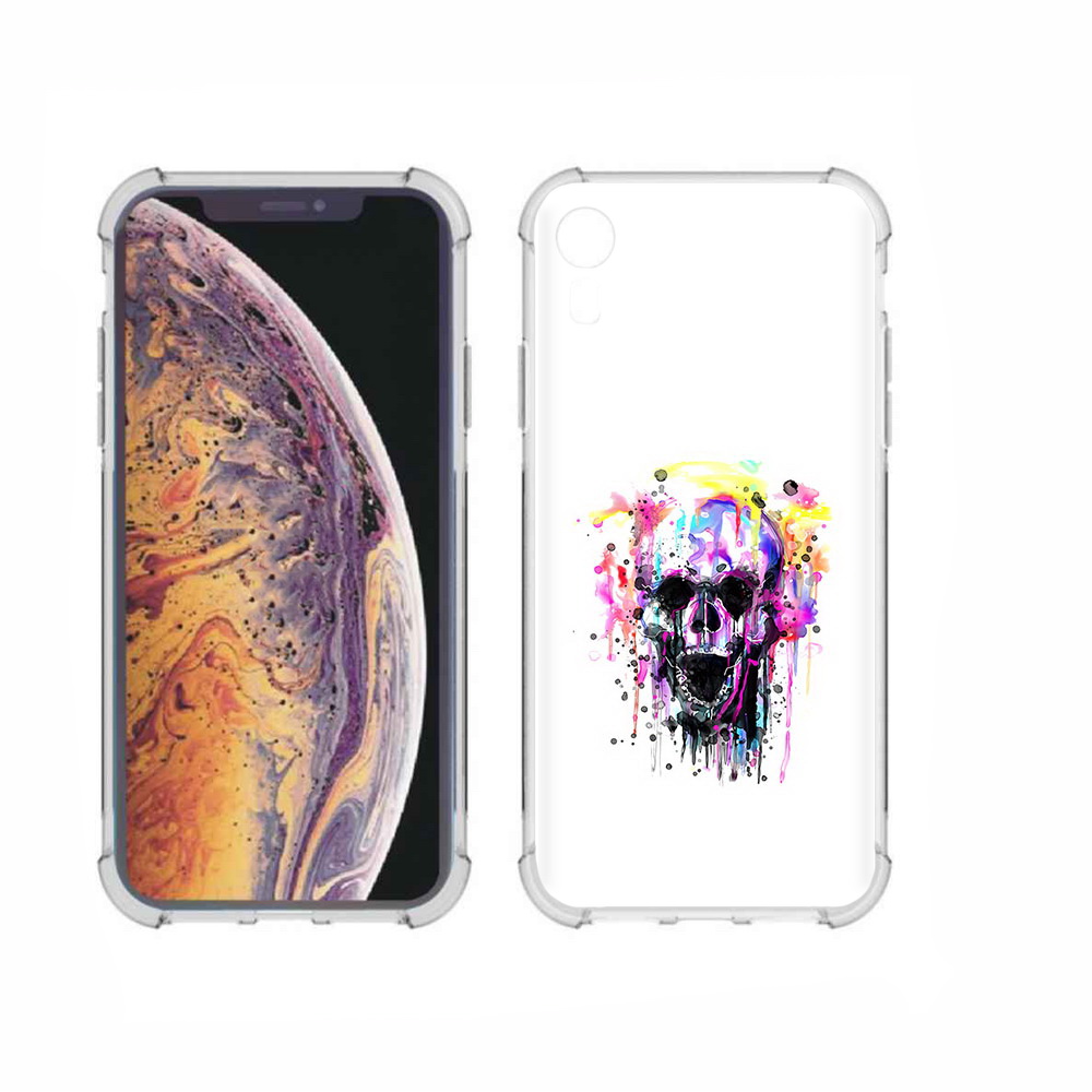 

Чехол MyPads Tocco для Apple iPhone XR граффити череп, Прозрачный, Tocco