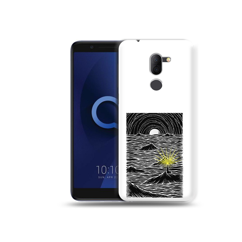 

Чехол MyPads Tocco для Alcatel 3X маяк в черно белом море (PT112114.674.460), Прозрачный, Tocco