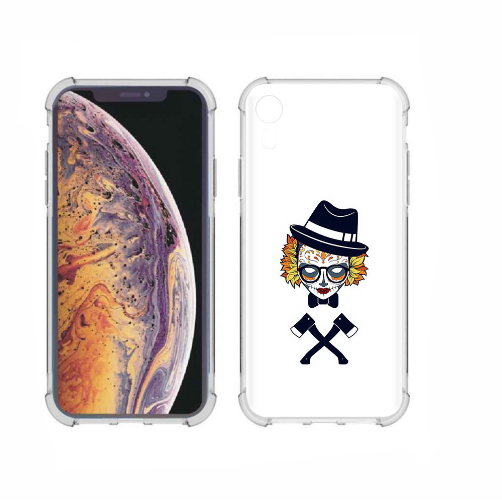 

Чехол MyPads Tocco для Apple iPhone XR девушка в маске с топорами рисунок, Прозрачный, Tocco