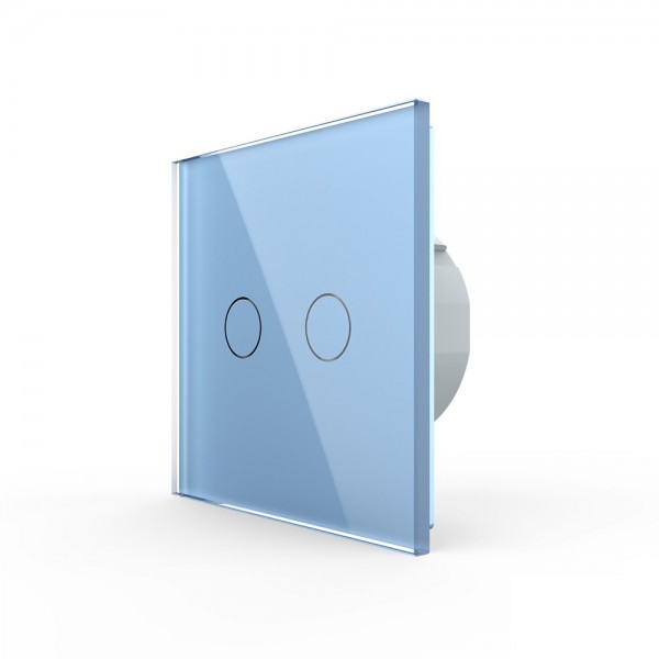 

VL-C702-19 Сенсорный выключатель Livolo 2 клавиши 1 пост Синий, Сенсорный выключатель Livolo 2 клавиши 1 пост Синий