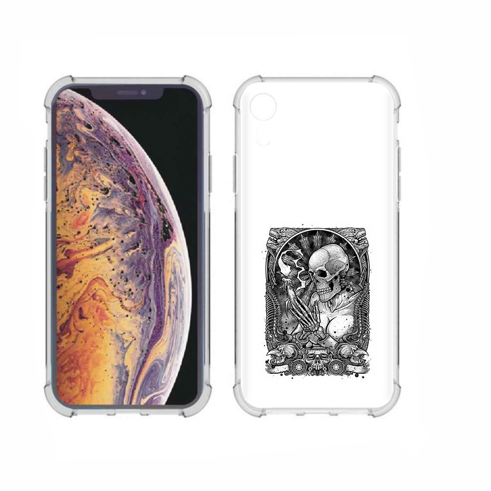 

Чехол MyPads Tocco для Apple iPhone XR девушка скелет, Прозрачный, Tocco