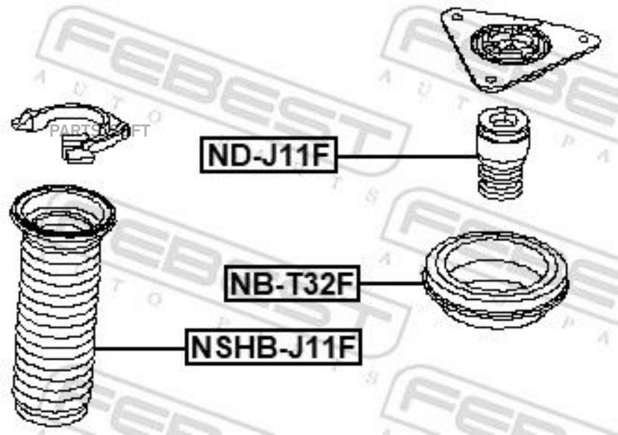 

ОТБОЙНИК ПЕРЕДНЕГО АМОРТИЗАТОРА FEBEST ndj11f