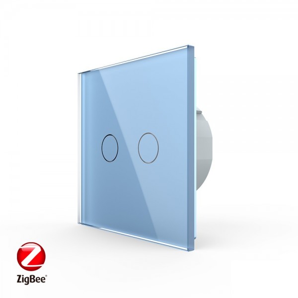 

VL-C702Z-19 Сенсорный выключатель Livolo ZigBee (Wi-Fi) 2 клавиши 1 пост Синий, Сенсорный выключатель Livolo ZigBee (Wi-Fi) 2 клавиши 1 пост Синий