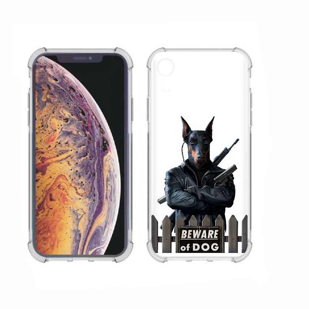 

Чехол MyPads Tocco для Apple iPhone XR доберман, Прозрачный, Tocco