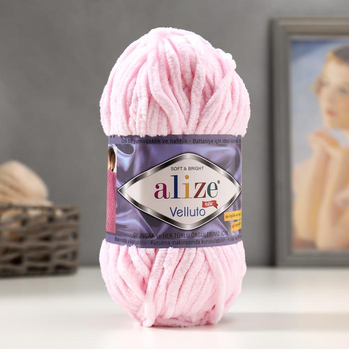 

Пряжа Alize Velluto 100% микрополиэстер 68м/100гр 31 детский розовый