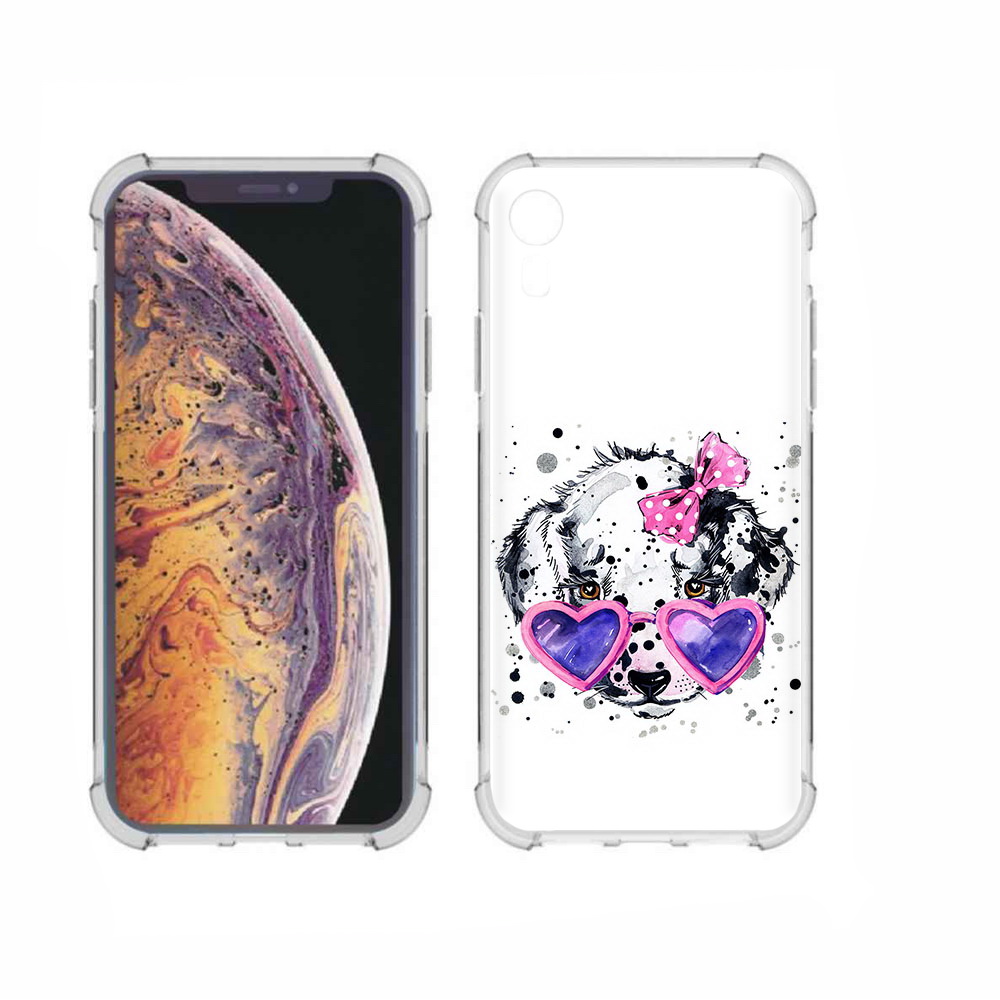 

Чехол MyPads Tocco для Apple iPhone XR долматинец в очках, Прозрачный, Tocco