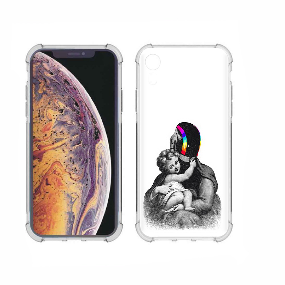 

Чехол MyPads Tocco для Apple iPhone XR защитник в шлеме, Прозрачный, Tocco