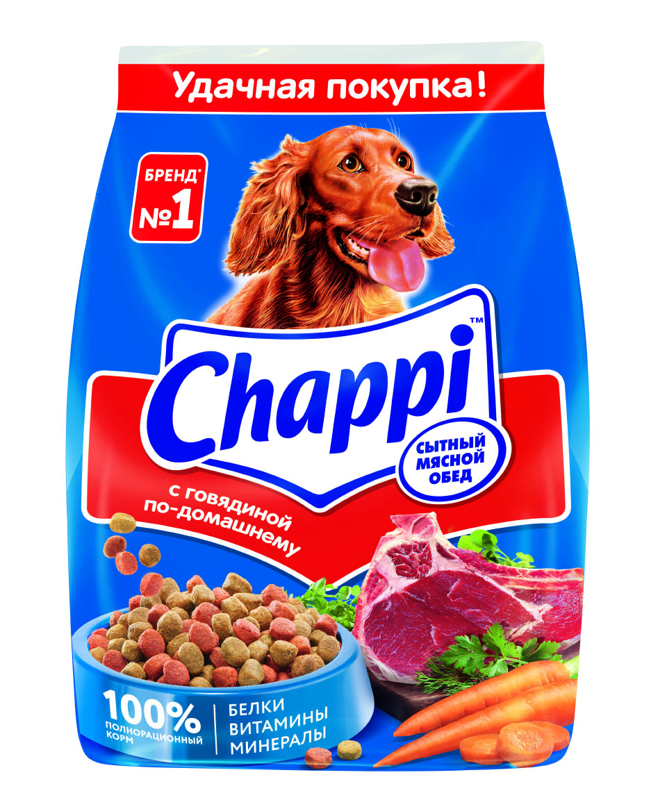 фото Сухой корм для собак chappi сытный мясной обед, говядина по-домашнему, 600г