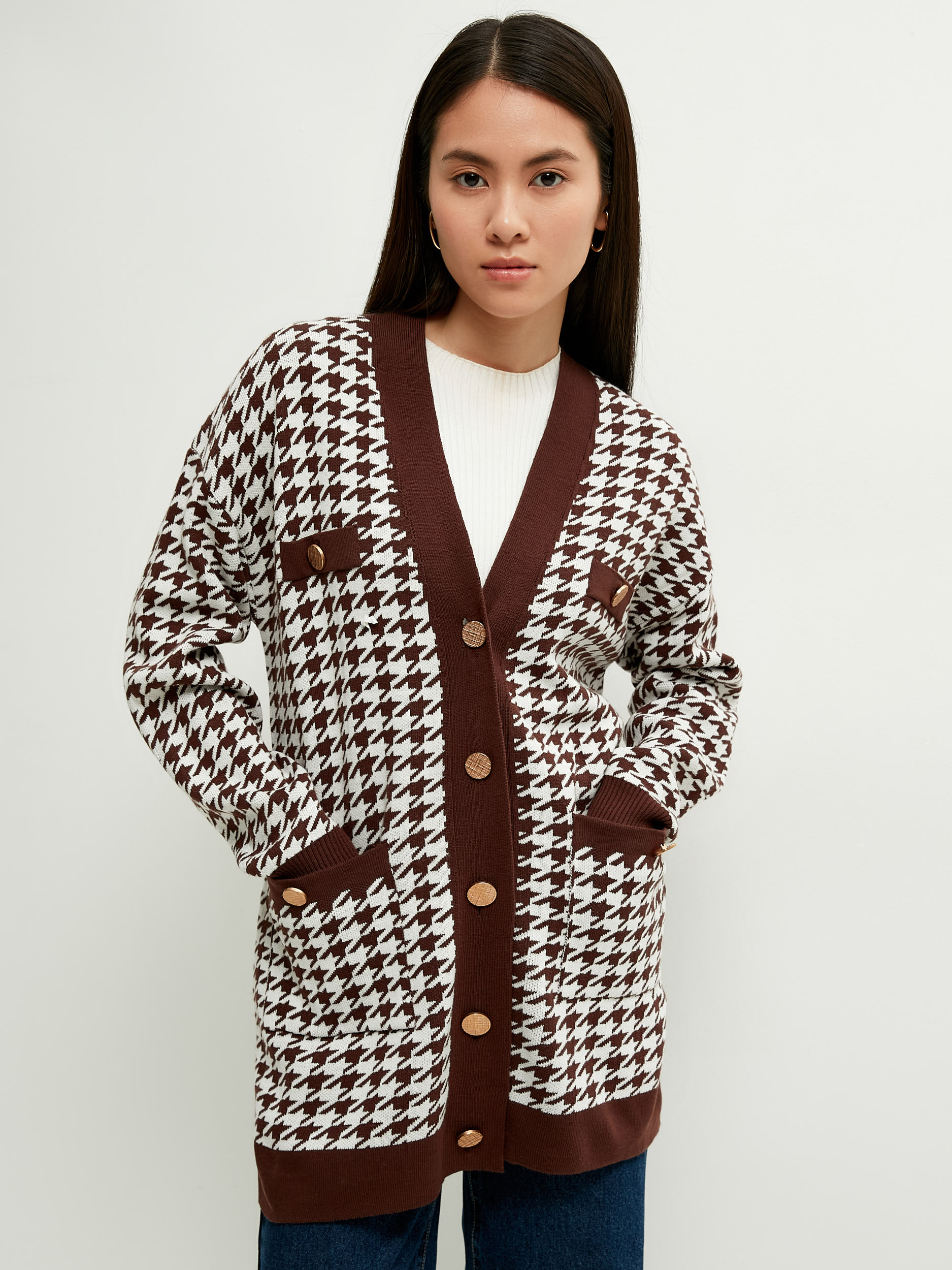 

Кардиган женский ZARINA 2369608808-188 коричневый S, 2369608808-188