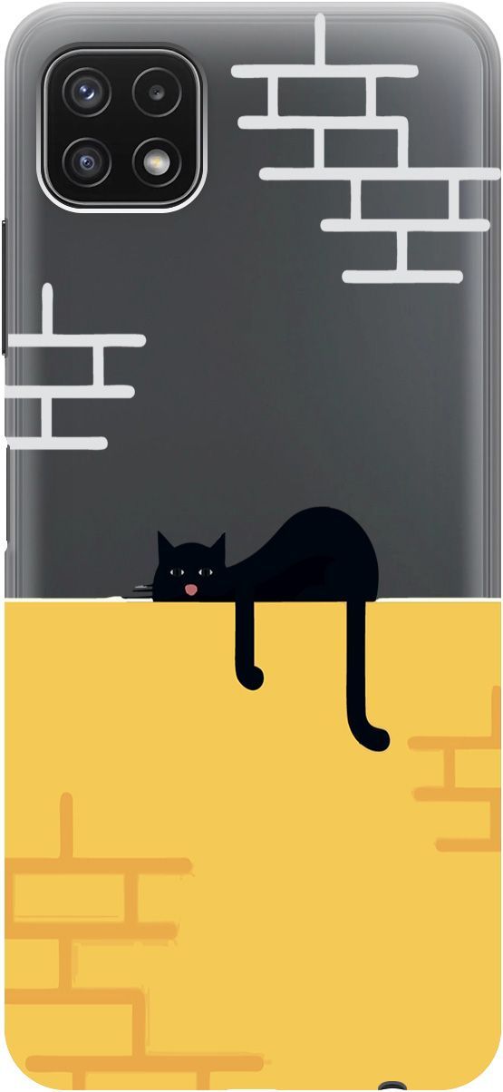 

Силиконовый чехол на Samsung Galaxy A22s 5G "Lazy Cat" прозрачный, Прозрачный;желтый, 5638