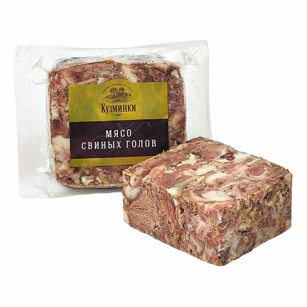 

Мясо свиных голов Кузминки прессованное вареное категория В +-500 г