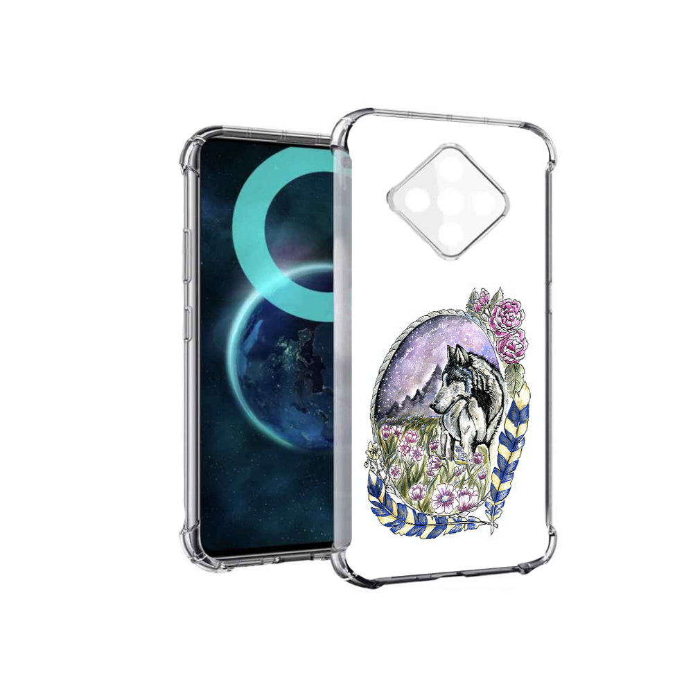 

Чехол MyPads нарисованный волк в цветах с перьями для Infinix Zero 8, Прозрачный, Tocco