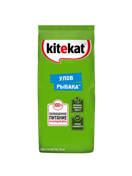 Сухой корм для кошек Kitekat Улов Рыбака, 15кг