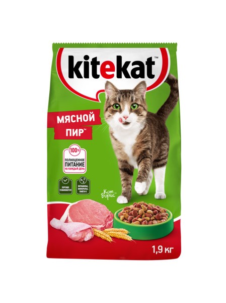 Сухой корм для кошек Kitekat Мясной Пир 19кг 1758₽