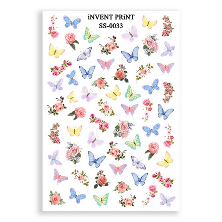 

Набор, iNVENT PRiNT, Самоклеящийся слайдер-дизайн «Бабочки. Цветы» №SS-33, 3 шт.