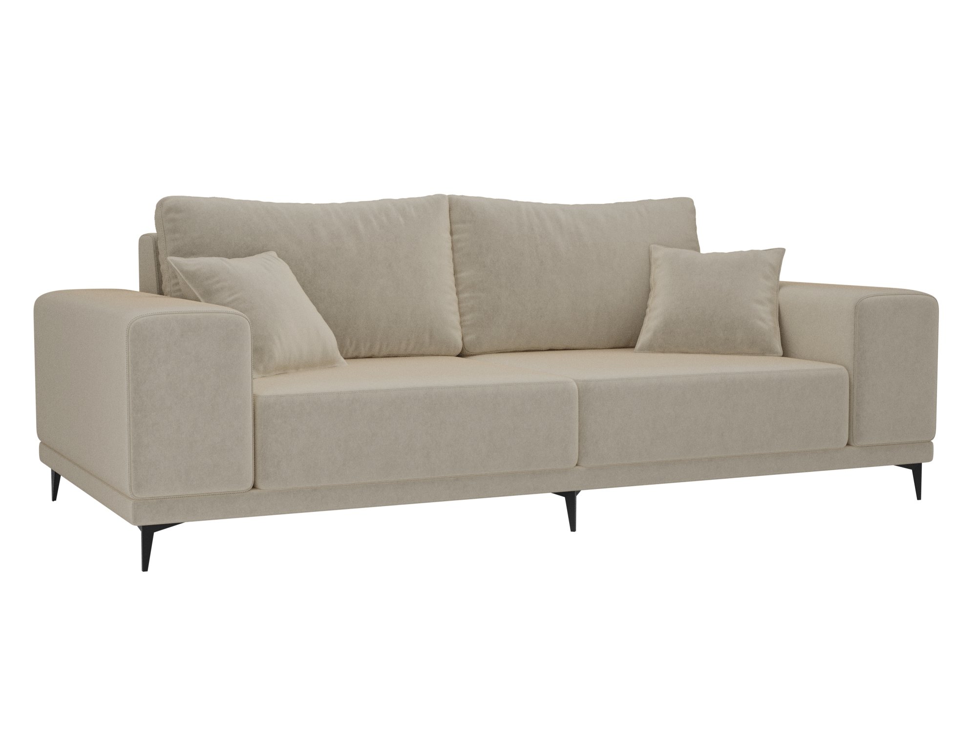 

Прямой диван Льюес микровельвет бежевый, Прямой диван Льюес