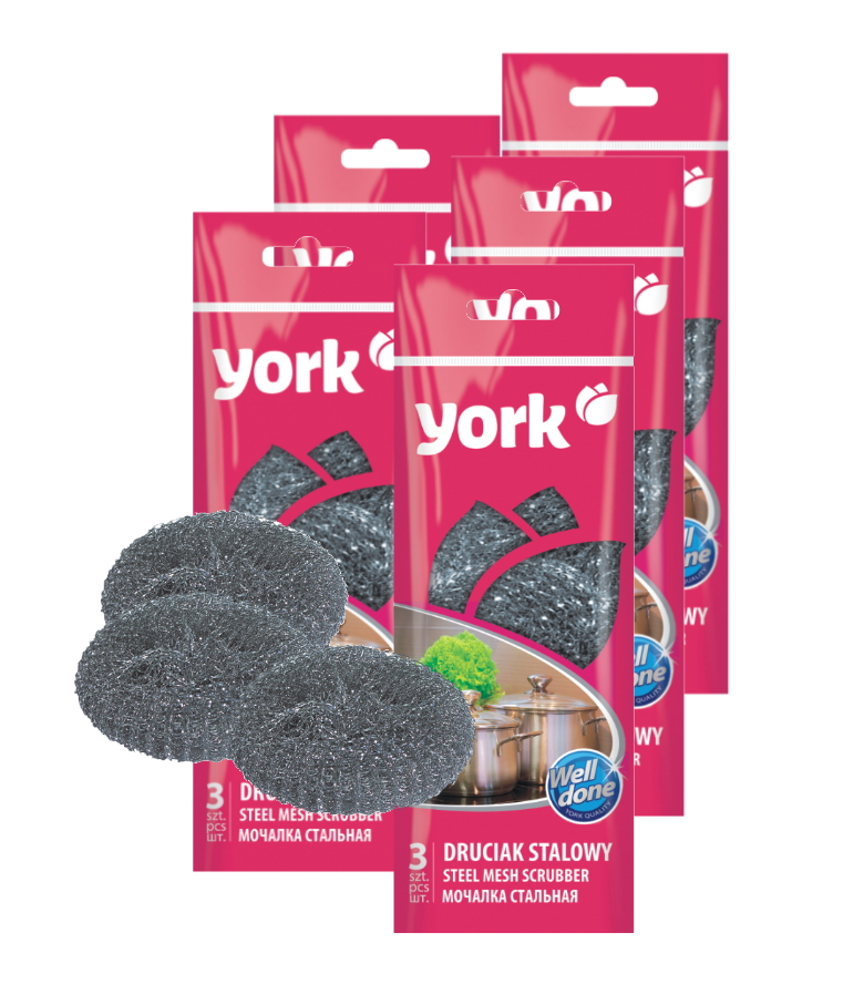 фото York губка из нержав.стали "york " 3шт (набор из 5штук)