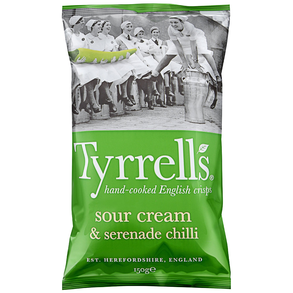 фото Чипсы картофельные tyrrells со вкусом сметаны и острого стручкового перца 150г