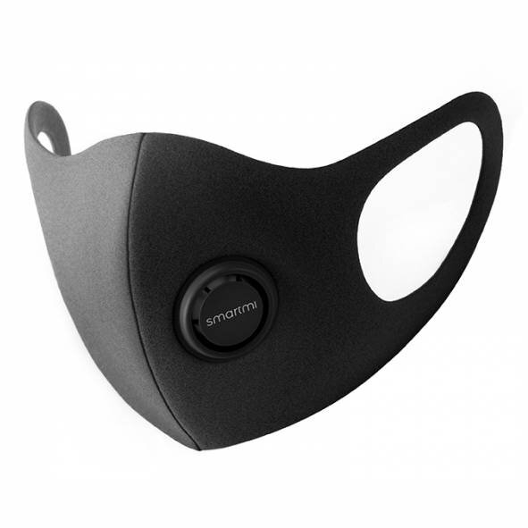 фото Защитная маска xiaomi smartmi breathlite anti-smog kn95 ffp2 с клапаном размер s (черная)
