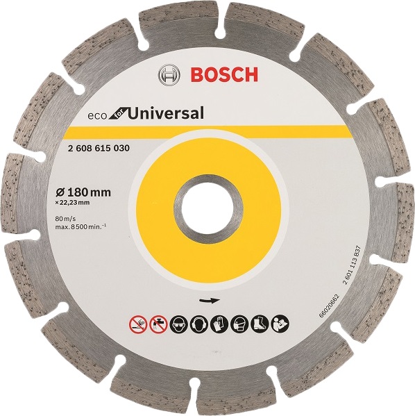 Диск отрезной алмазный BOSCH ECO Universal (2608615030) Ф180х22мм универсальный диск алмазный универсальный bosch eco 150x22 23 мм