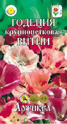 

Семена цветов Артикул Годеция крупноцветковая Витни однолетняя смесь 0,2 г