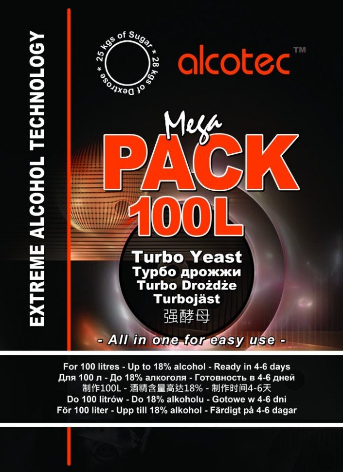 фото Спиртовые турбо дрожжи alcotec megapack 100 л