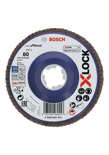 фото Круг лепестковый торцевой (клт) bosch 2608619211 x-lock