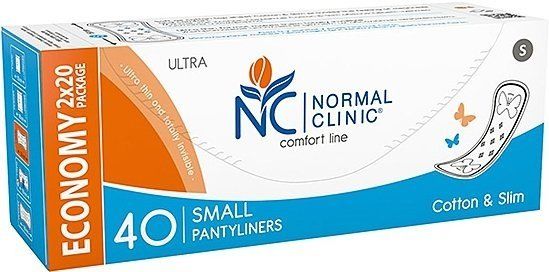Прокладки ежедневные Comfort Ultra cotton&slim Small (150 мм) NORMAL Clinic, 40 шт
