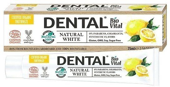 фото Зубная паста "натуральная белизна" natural white dental bio vital deba, 75 мл
