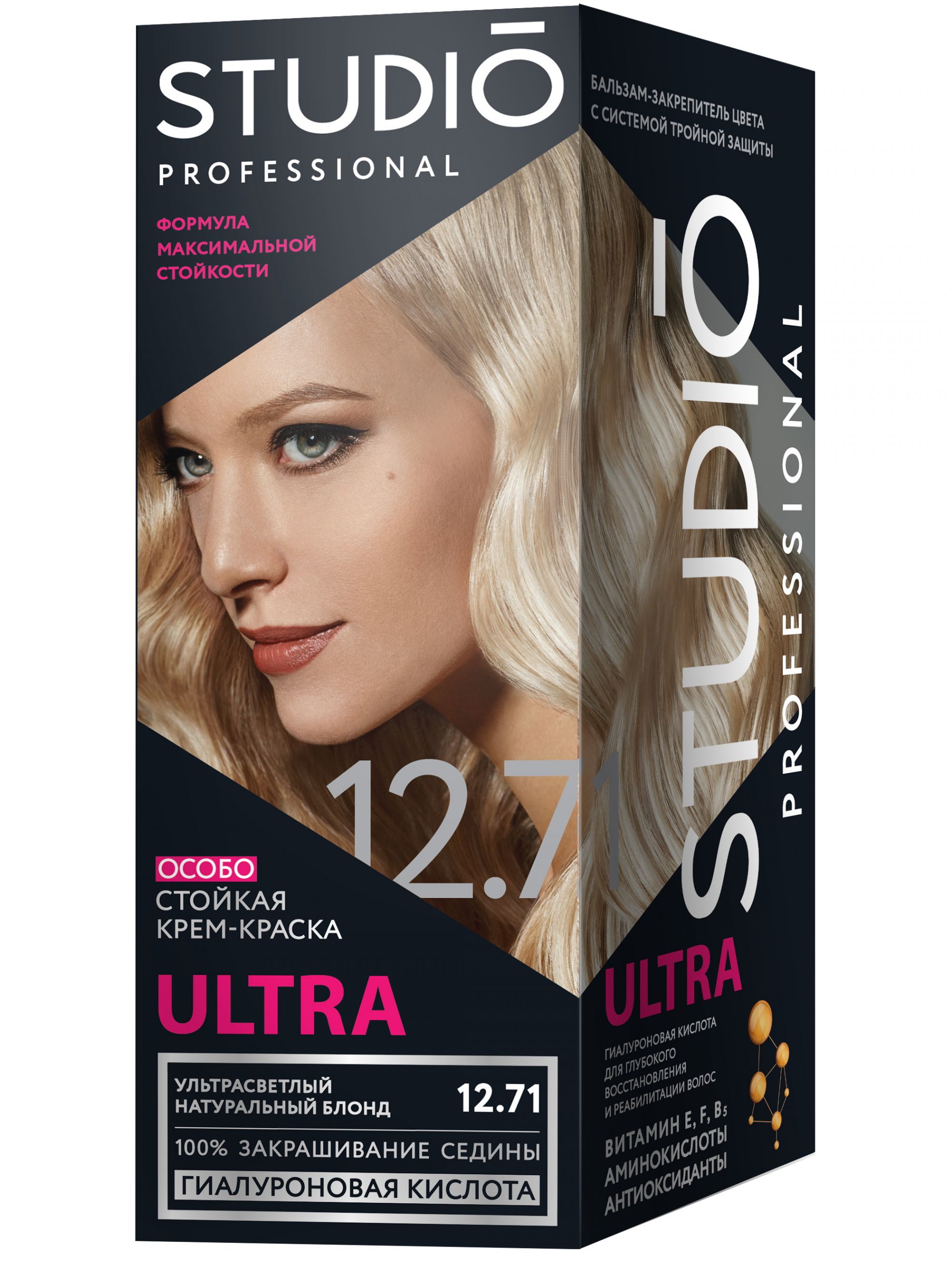 

Комплект ULTRA STUDIO PROFESSIONAL 12.71 ультрасветлый натуральный блонд 2*50+15 мл