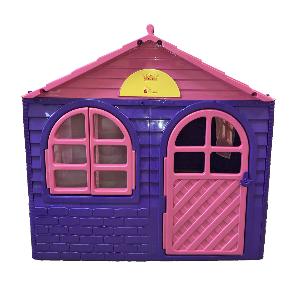 фото Игровой домик doloni с карнизами и шторками, фиолетово-розовый, 69х129 см