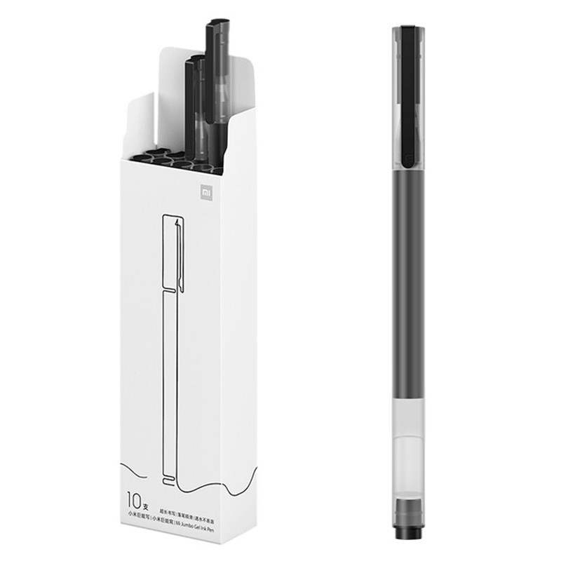 Набор ручек гелевых Xiaomi Mi Jumbo Gel Pen MJZXB02WC, черные, 0,5 мм, 10 шт.