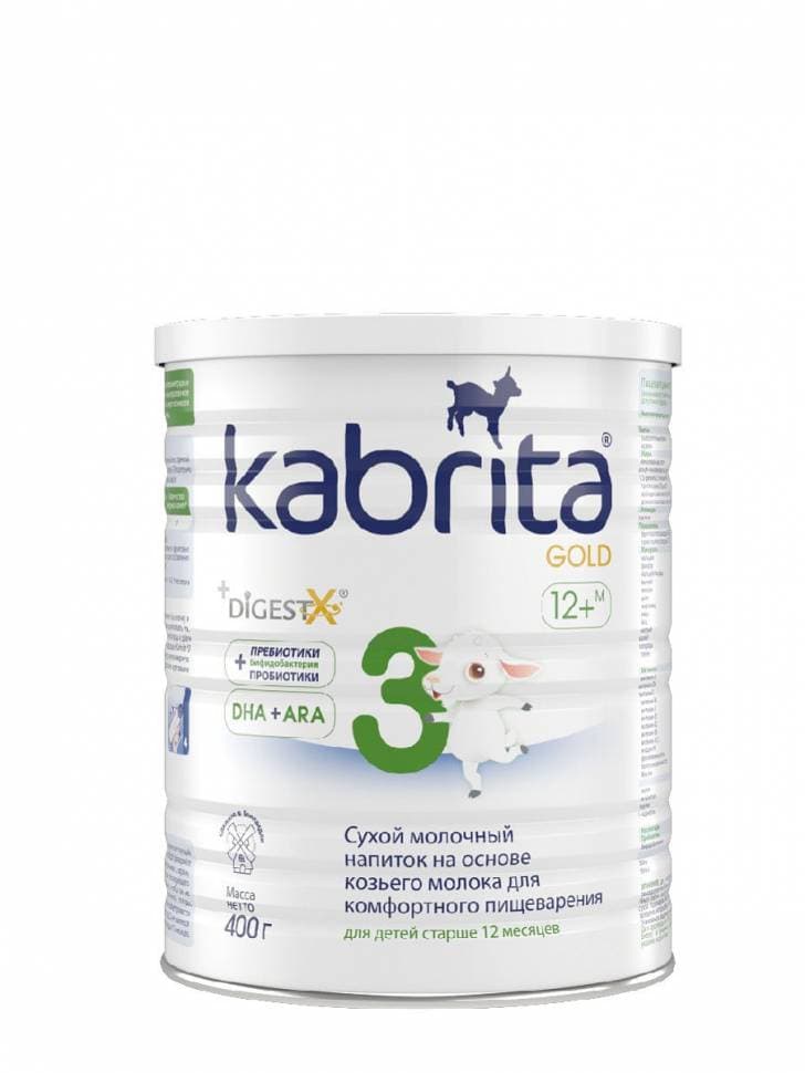 Детское молочко Kabrita 3 Gold на козьем молоке для комфортного пищеварения, с 12м, 400 г