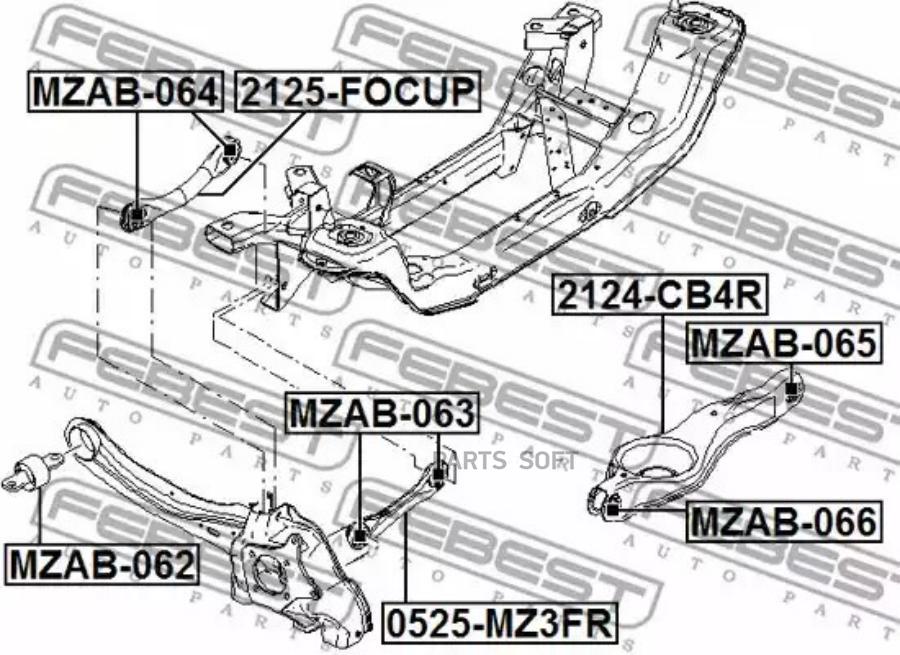 

Рычаг Зад.Подвески Ford Focus Ii Cb4 2008-2011 Febest арт. 2124-CB4R