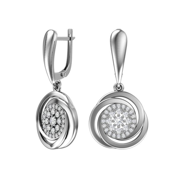 

Серьги из серебра TEO MAORI 82101276-00775, фианит, 82101276-00775