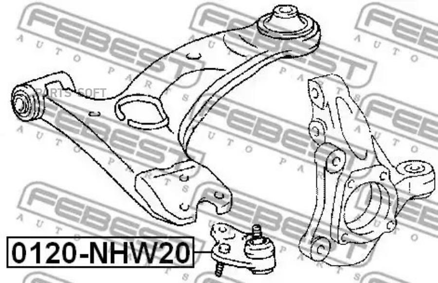 

Опора Шаровая Перед.Ниж.Рычага Toyota Prius Nhw20 2003.08-2009.03 Febest арт. 0120-NHW20