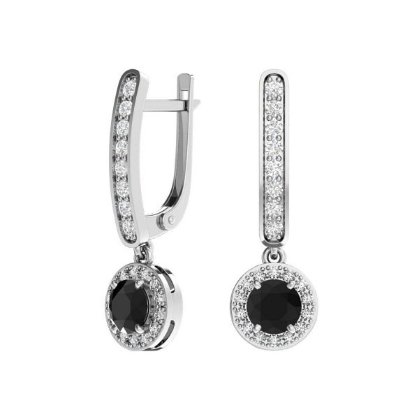 

Серьги подвески из серебра TEO MAORI 82101496-04395, кварц/фианит, 82101496-04395