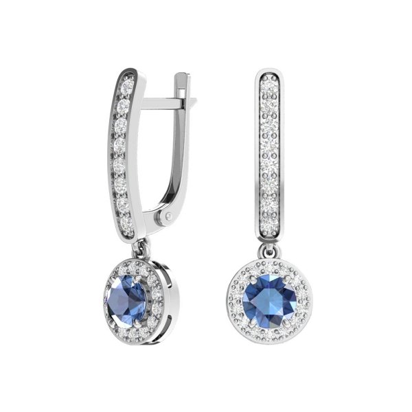 

Серьги подвески из серебра TEO MAORI 82101496-05405, кварц/фианит, 82101496-05405