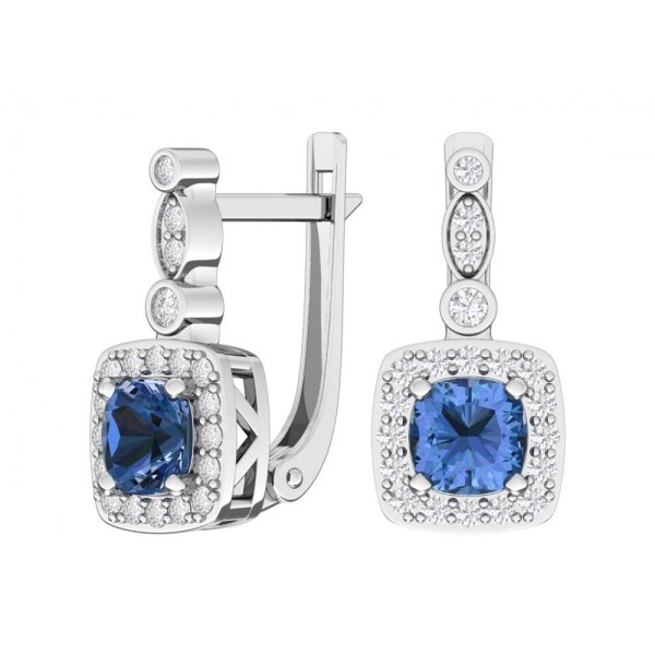 

Серьги из серебра TEO MAORI 82101512-04295, кварц/фианит, 82101512-04295